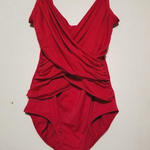 Slimming One piece bathing suit in Red size 14